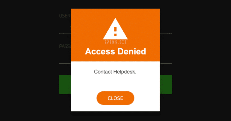 Contact Helpdesk for Access Denied Issue