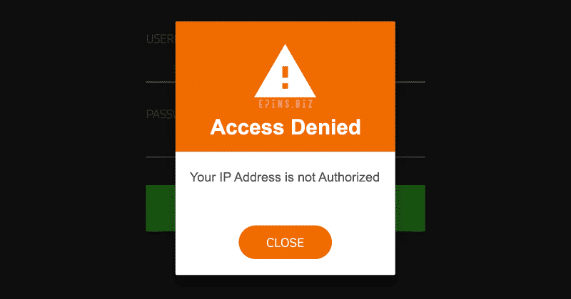 Unauthorized IP Address - Access Denied