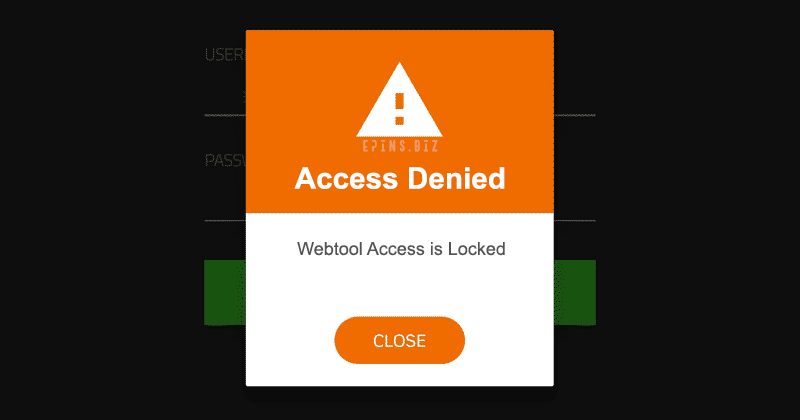 Access Denied - Webtool Access Locked